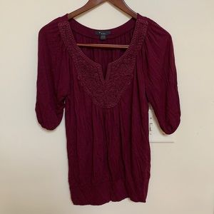 Burgundy top